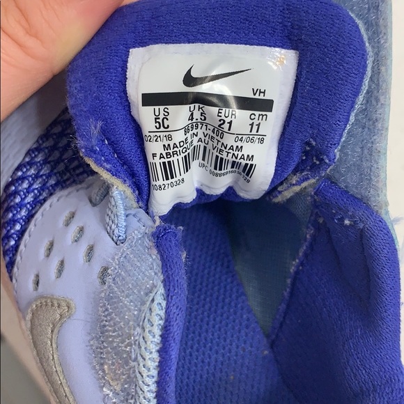 Blue and Silver Nike Toddler Shoe - Picture 3 of 4